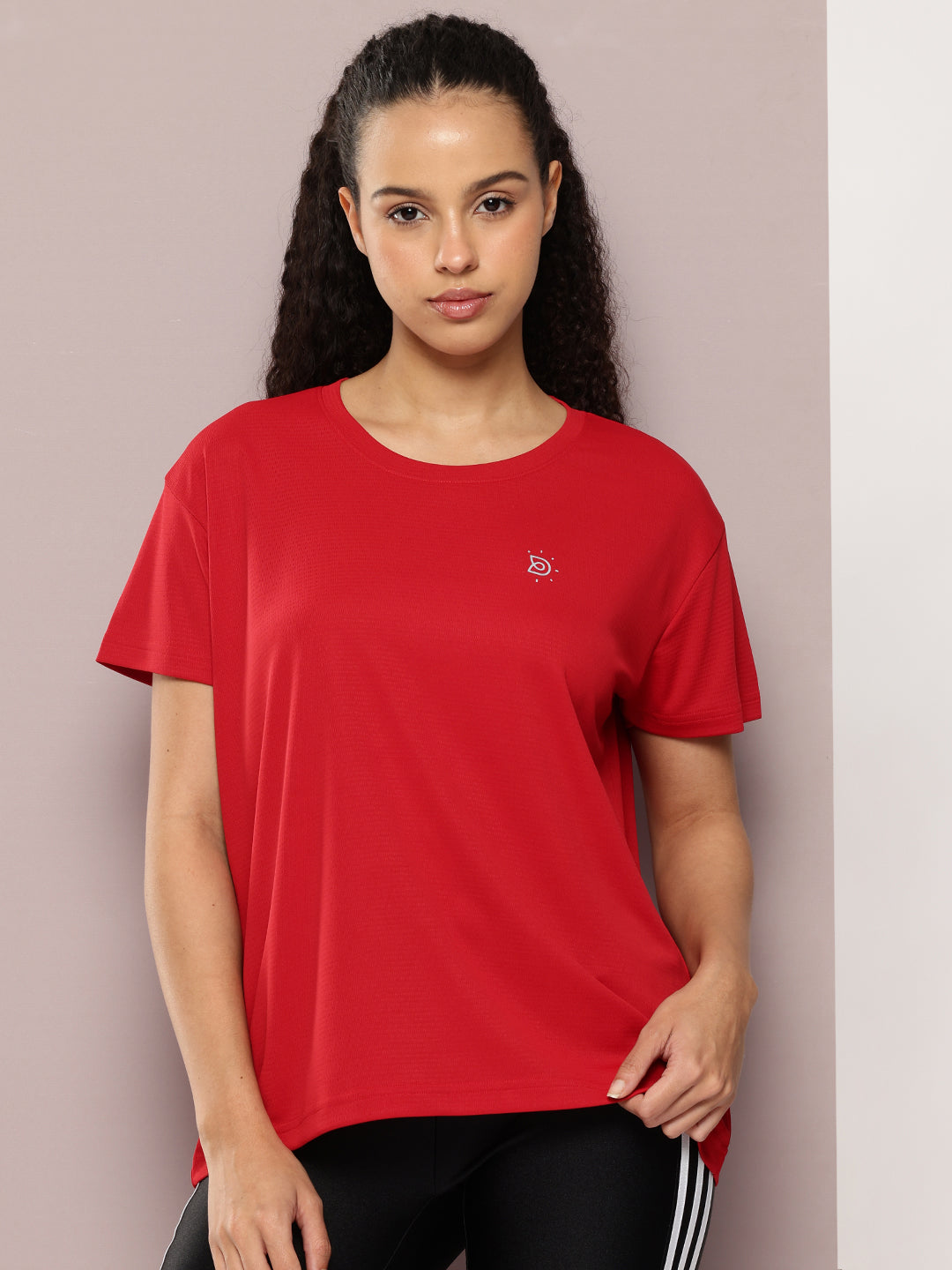 Womens Half Sleeve Round Neck Solid Boxy Fit Tshirts