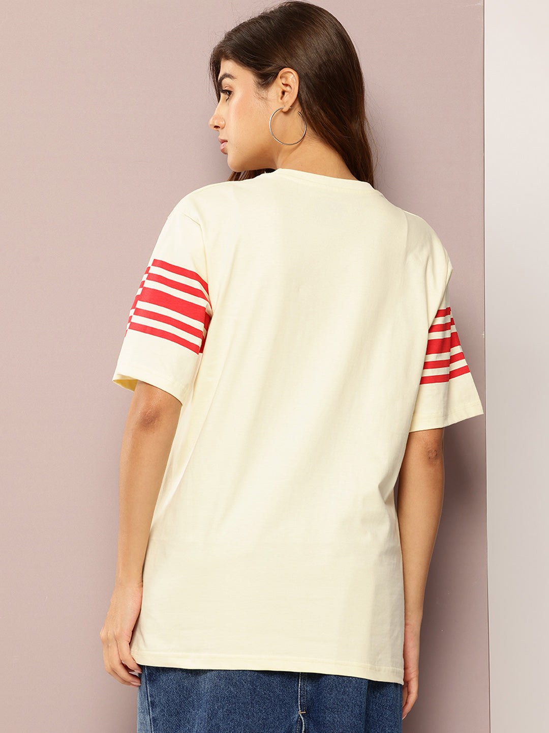 Womens Short Sleeve Printed Oversized Fit Tshirt
