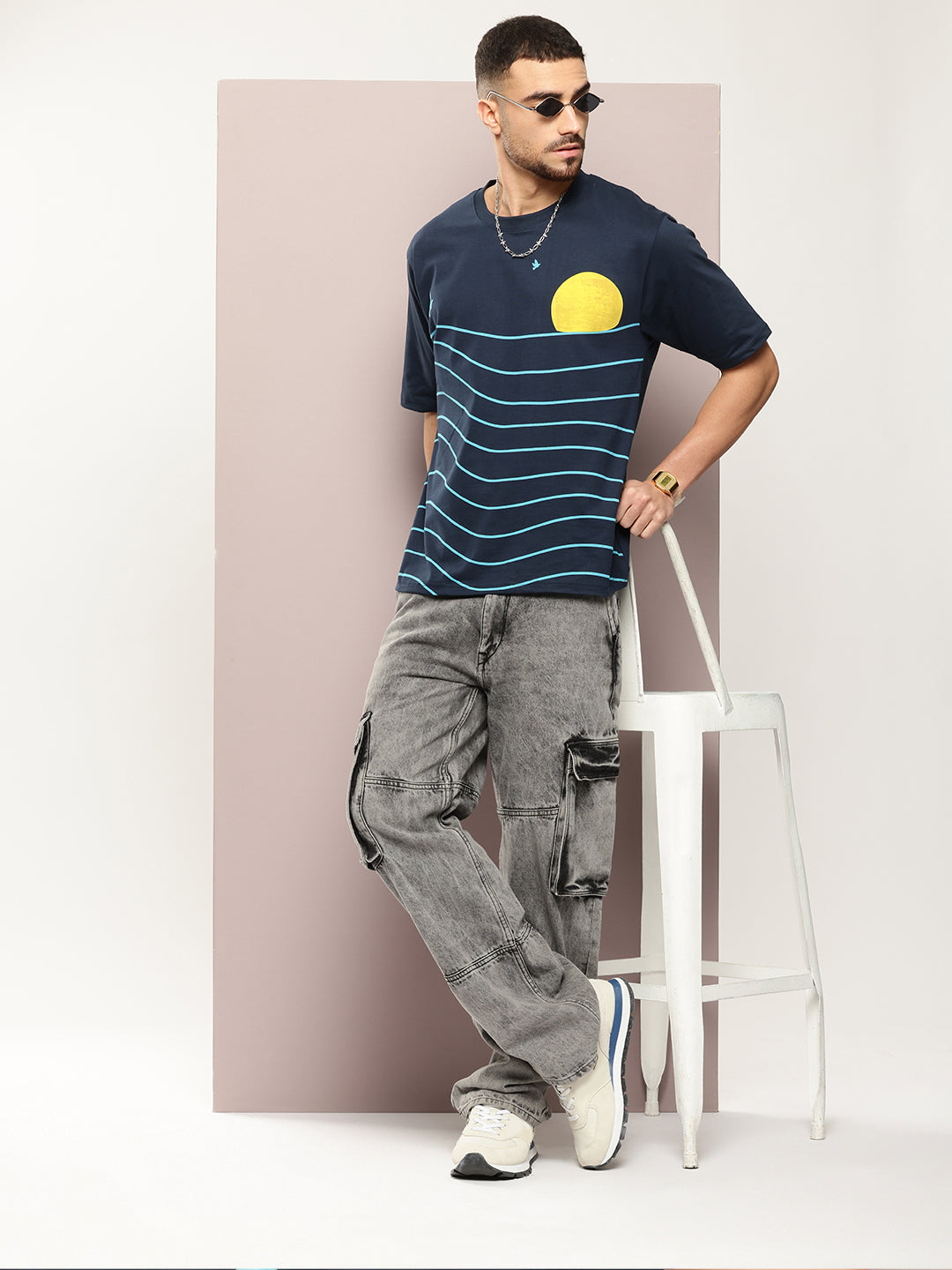 Mens Half Sleeve Round Neck Printed Oversized Fit Tshirts