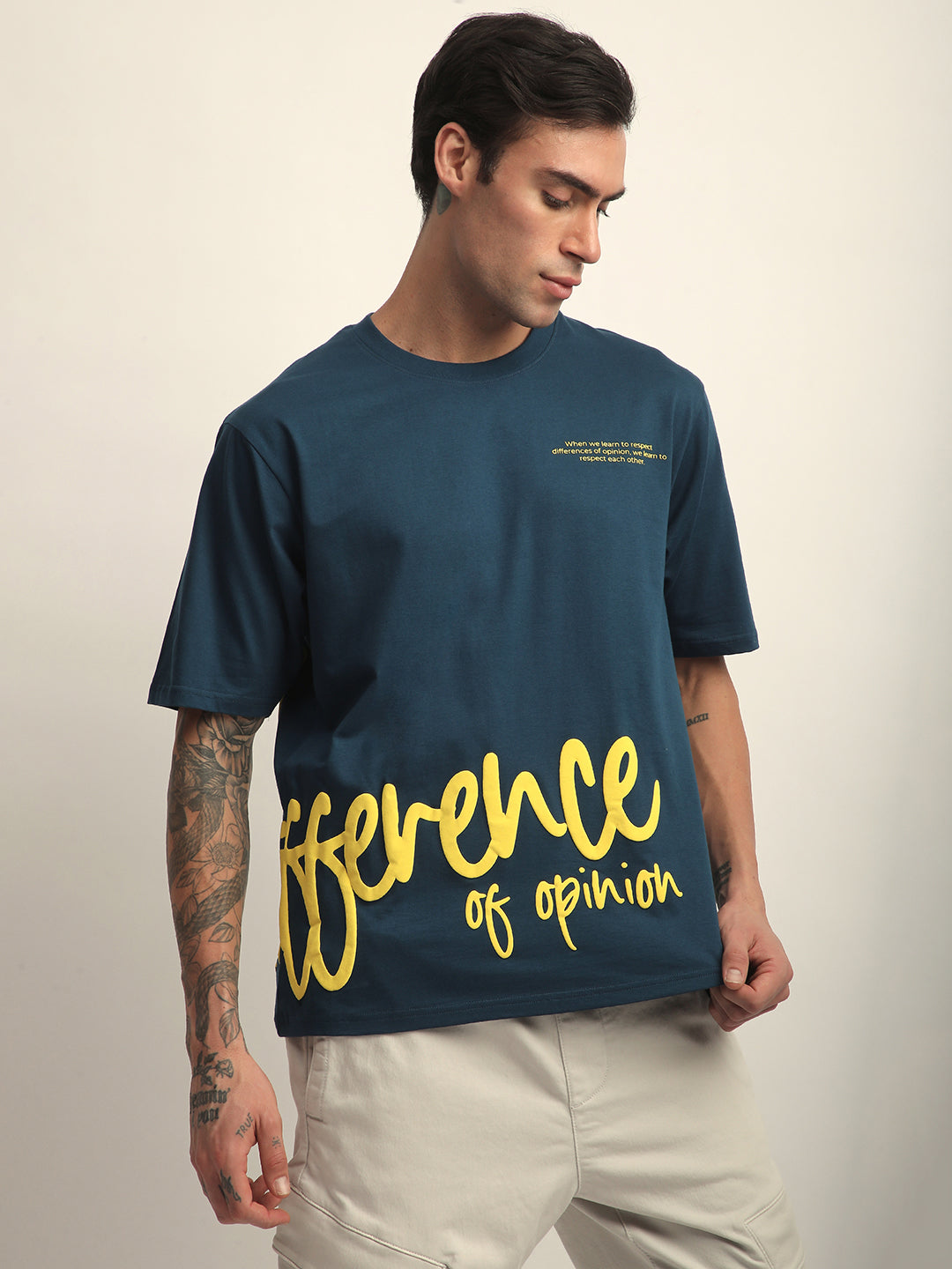 Mens Half Sleeve Round Neck Printed Oversized Fit Tshirts