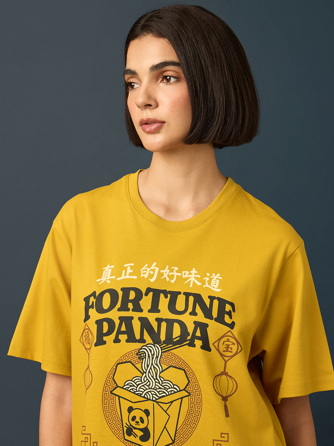 Womens Short Sleeve Printed Oversized Fit Tshirt 