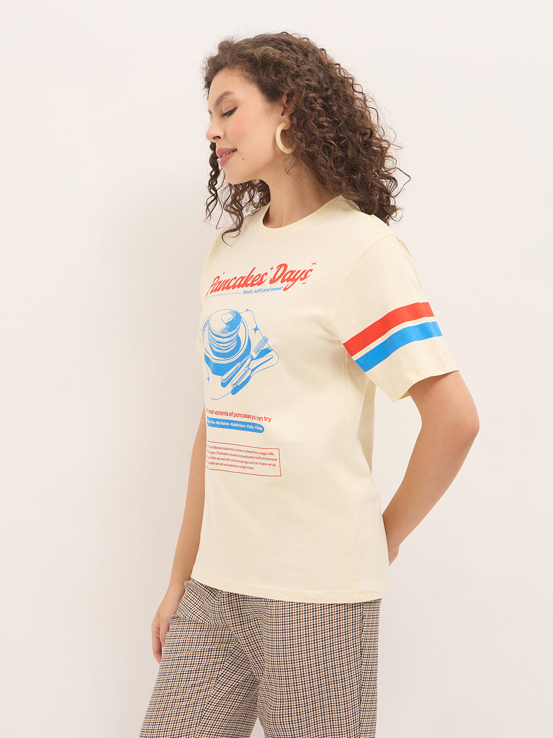 Womens Half Sleeve Round Neck Printed Oversized Fit Tshirts