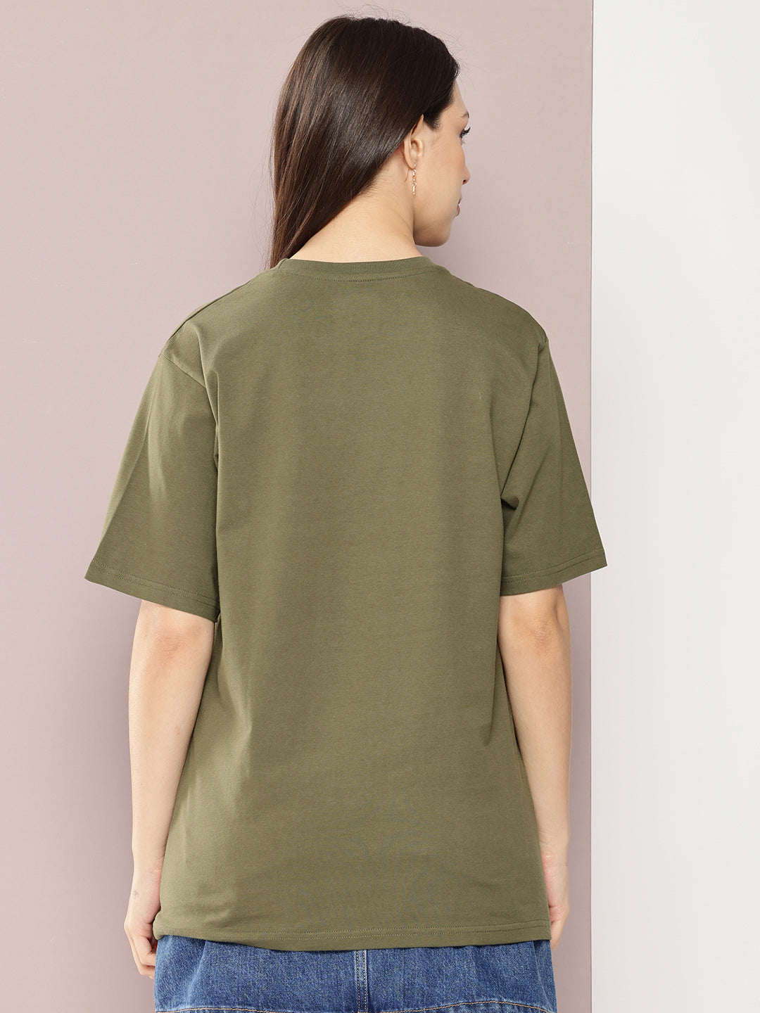 Womens Half Sleeve Round Neck Printed Oversized Fit Tshirts