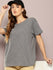 Womens Half Sleeve Round Neck All-Over Striped Boxy Fit Tshirts