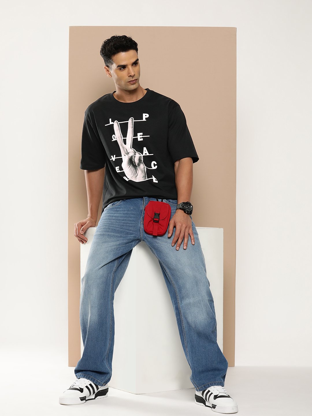 Mens Half Sleeve Round Neck Oversized Fit T-Shirts