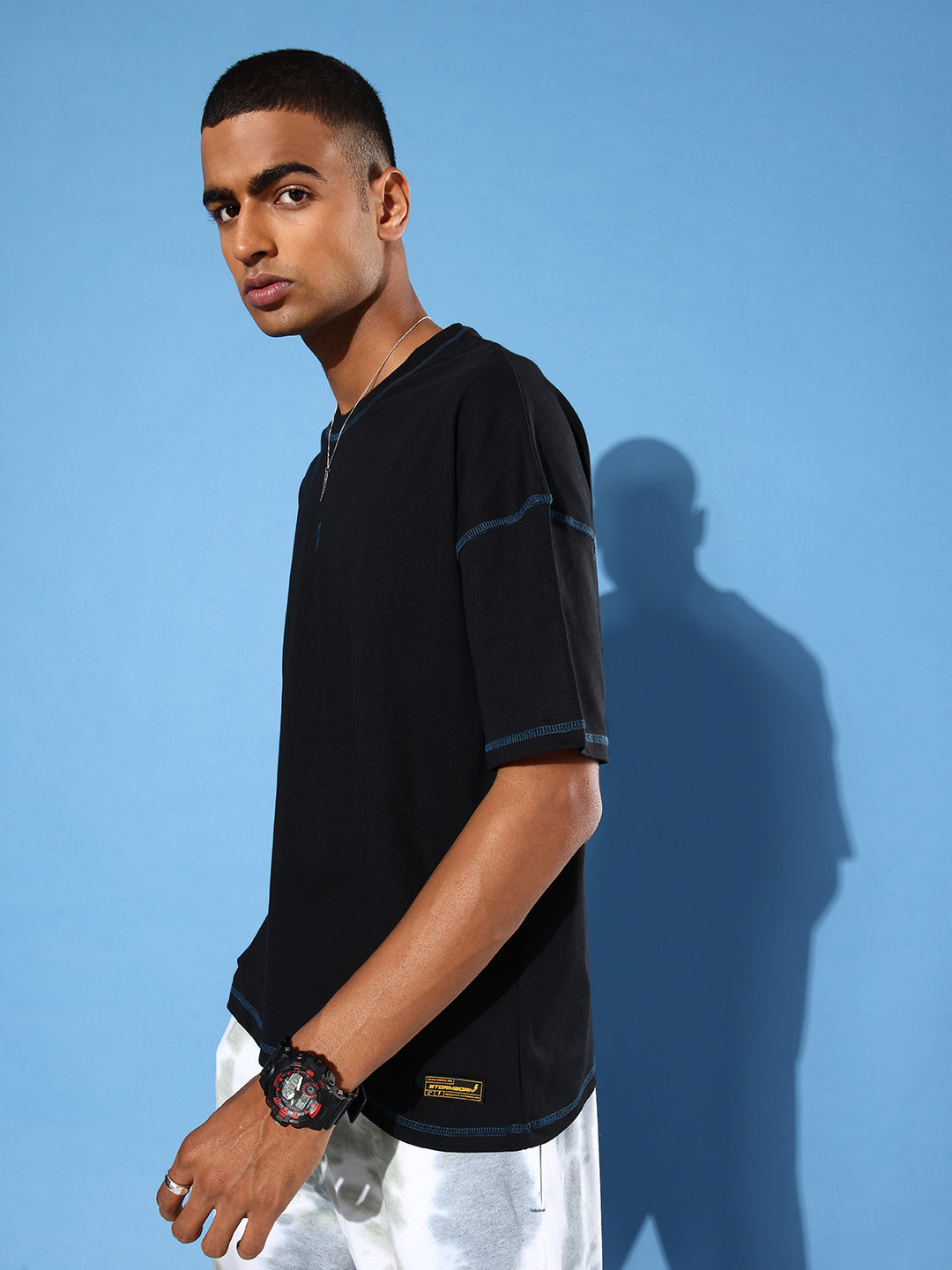 Mens Half Sleeve Drop Shoulder Plain Oversized Fit T-Shirts