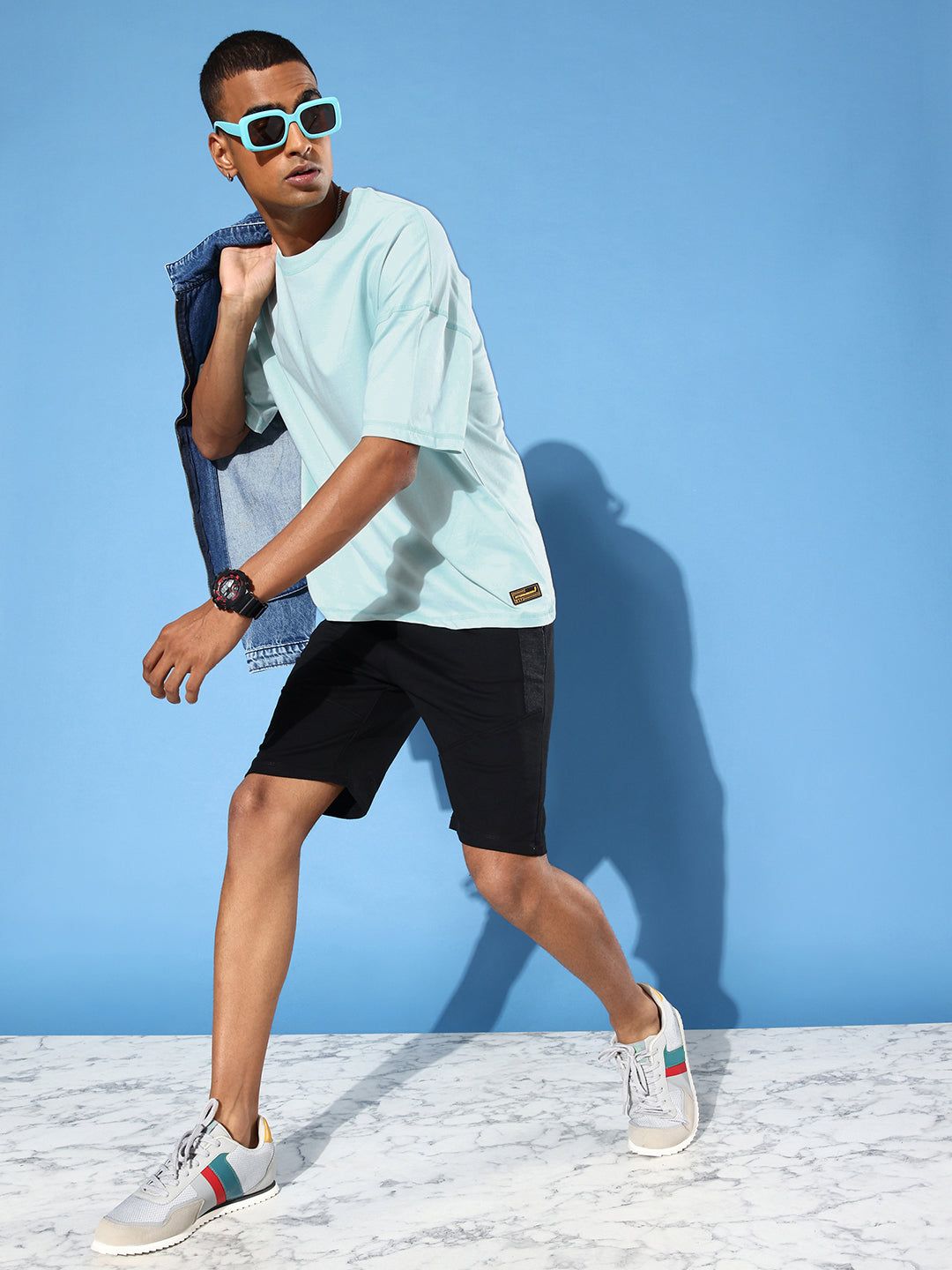 Mens Half Sleeve Drop Shoulder Plain Oversized Fit T-Shirts