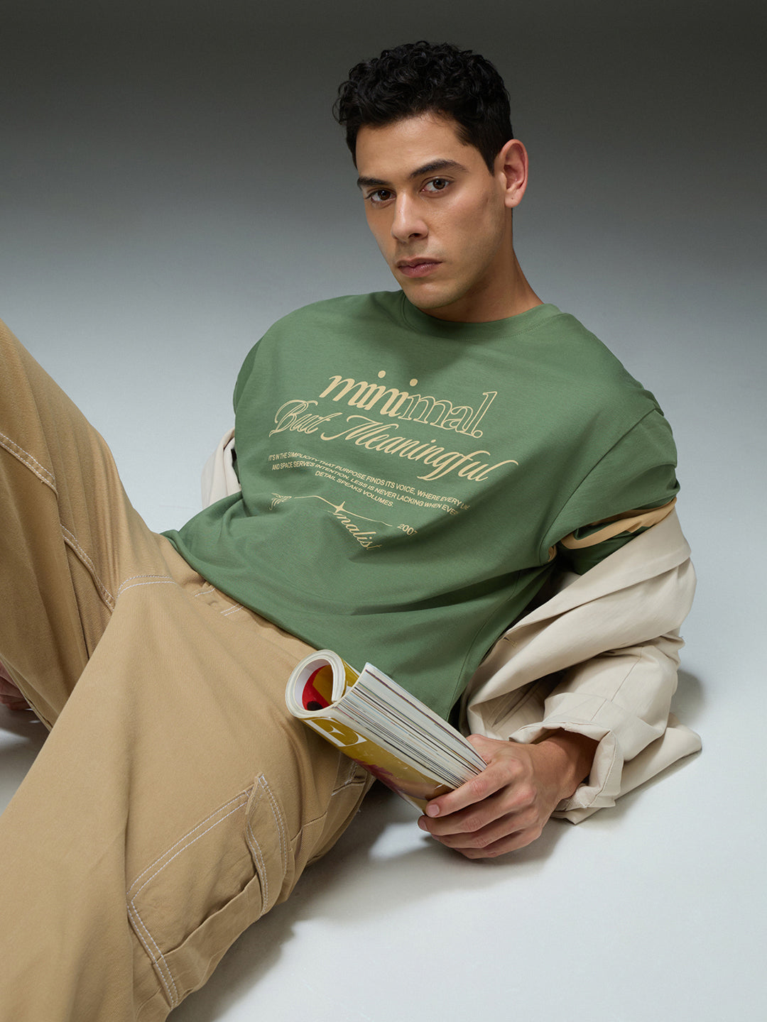 Mens Round Neck Half Sleeve Printed Oversized Fit Tshirt