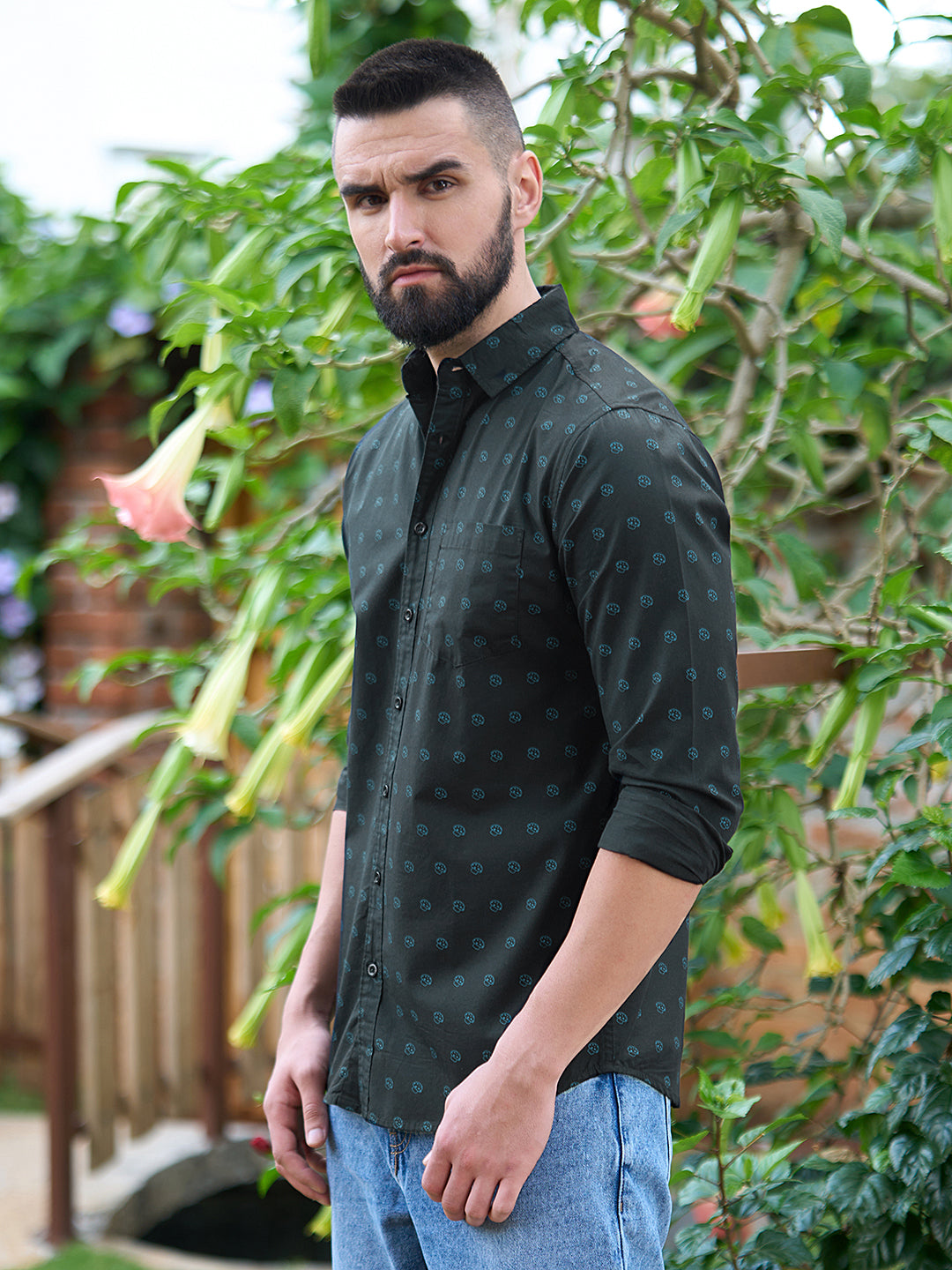 Men All Over Printed Full Sleeve Shirt With Pocket