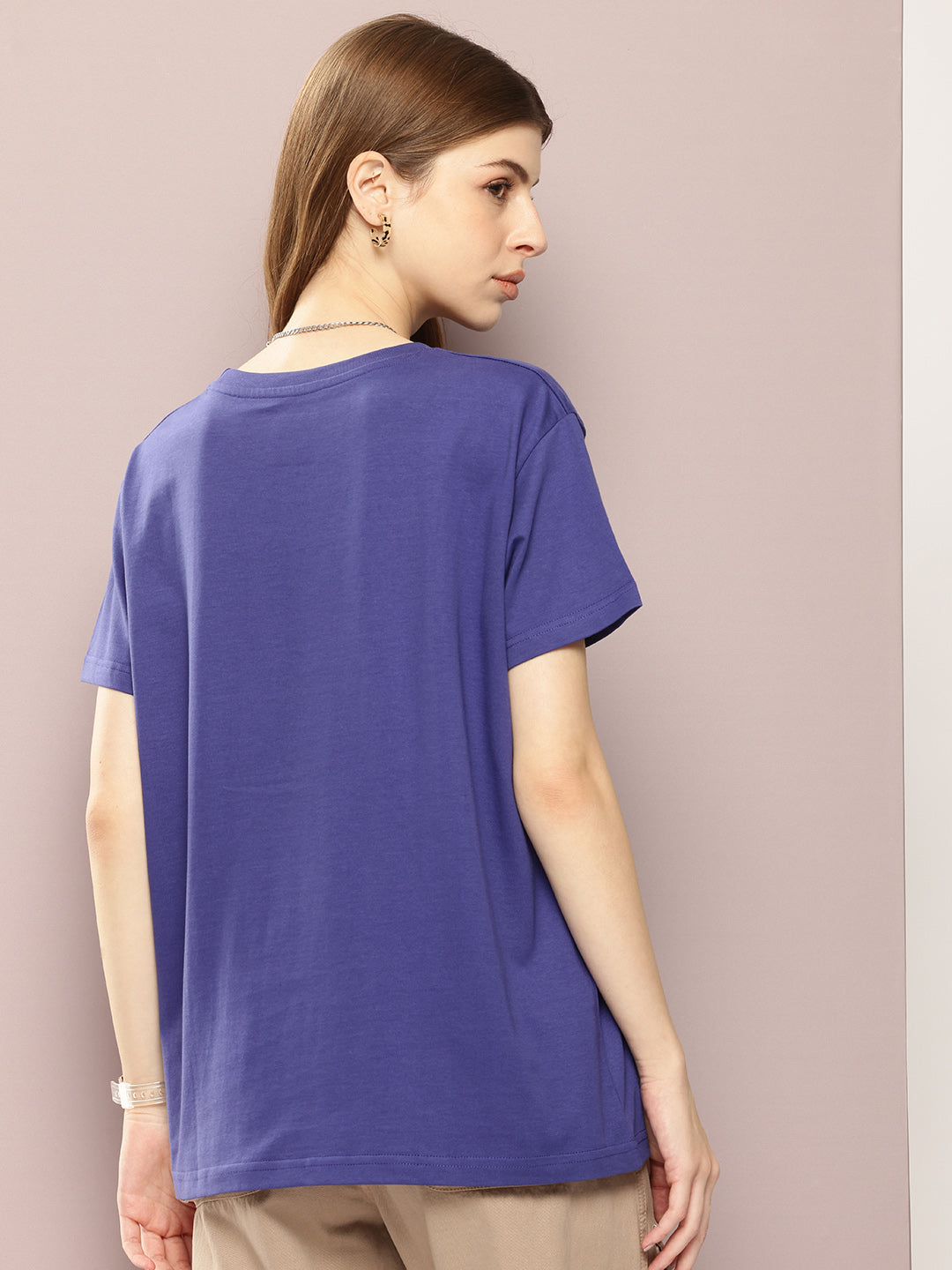 Womens Half Sleeve Round Neck Printed Boxy Fit Tshirts