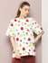 Womens Half Sleeve Round Neck All-Over Printed Oversized Fit Tshirts