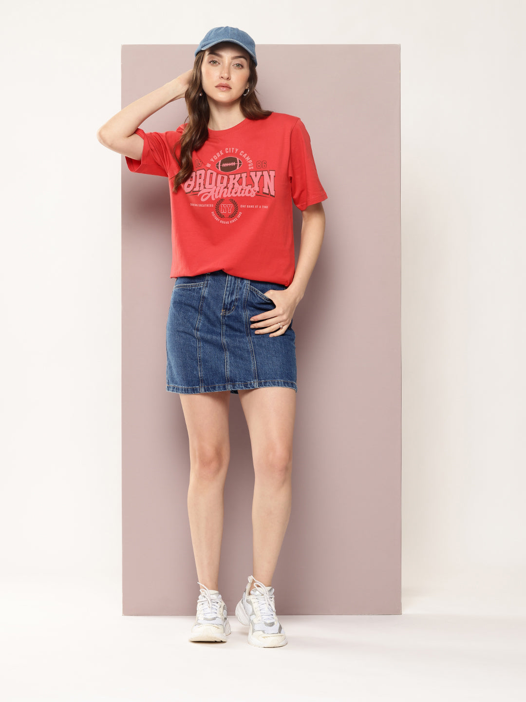 Womens Half Sleeve Round Neck Printed Oversized Fit Tshirts