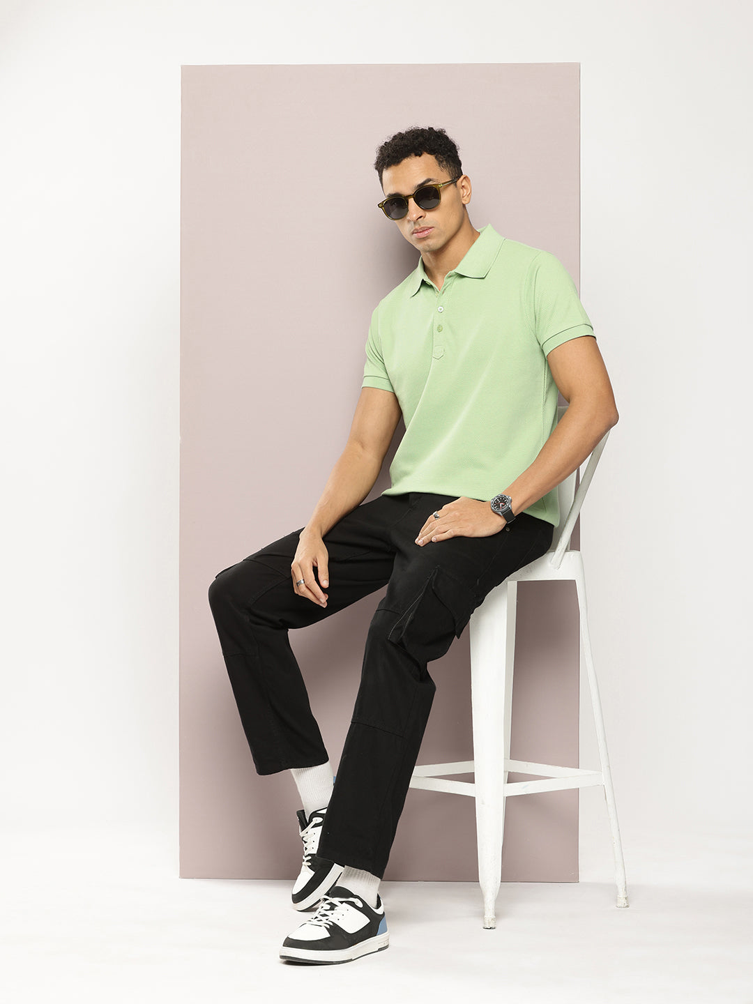 Mens Half Sleeve Polo Neck Solid Regular Fit Tshirts