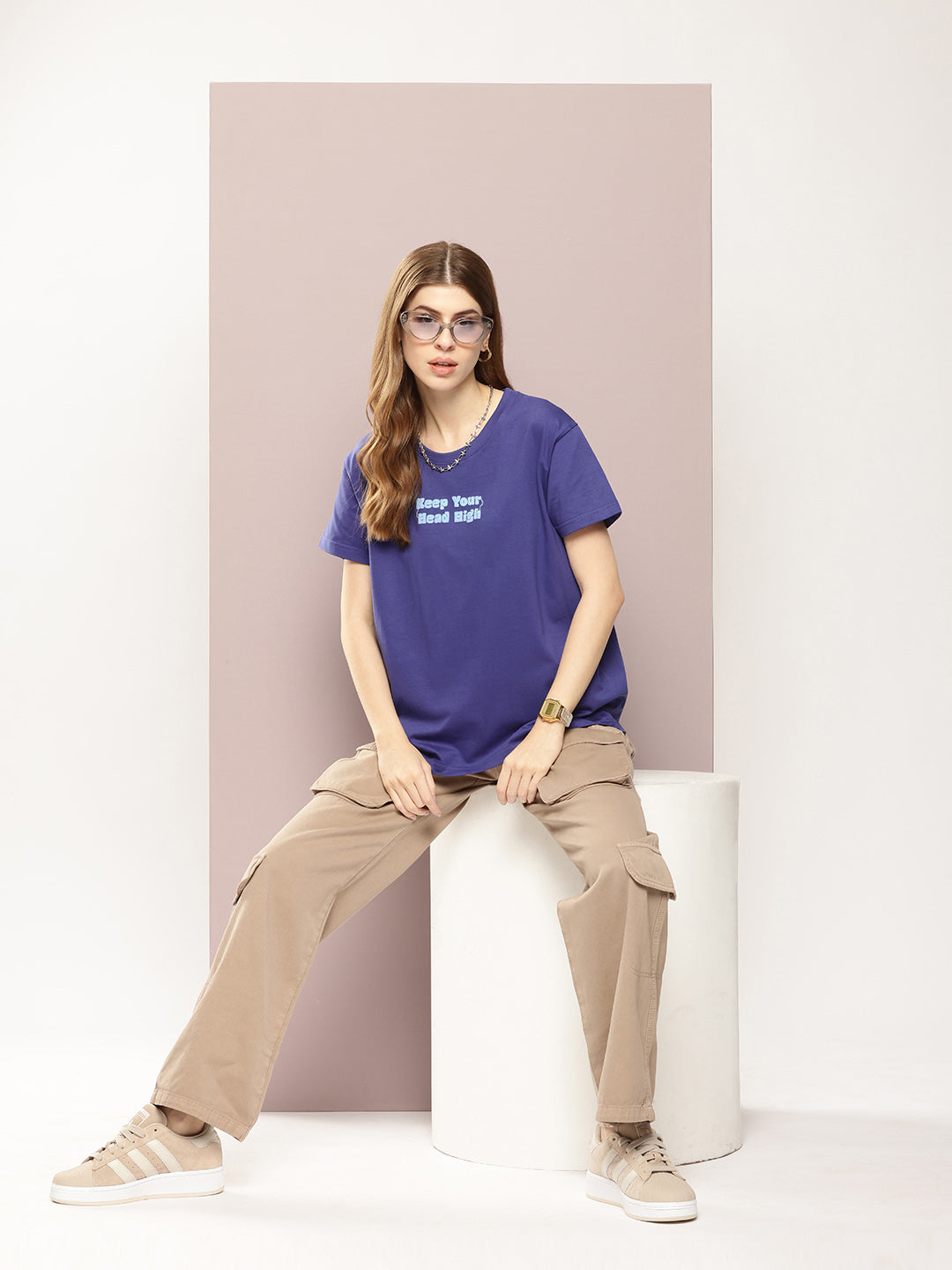 Womens Half Sleeve Round Neck Printed Boxy Fit Tshirts
