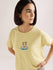 Womens Embroidery Boxy Regular Fit French Terry Cotton Tshirt