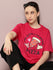 Womens Half Sleeve Round Neck Printed Oversized Fit Tshirts