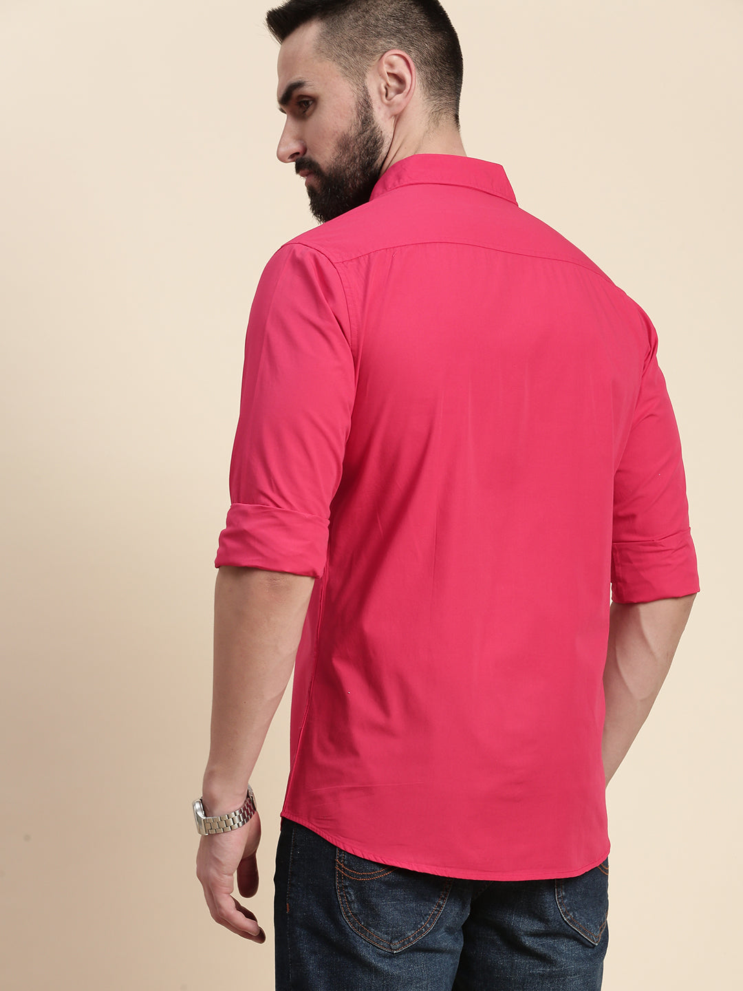 Mens Plain Full Sleeve Shirt With Pocket