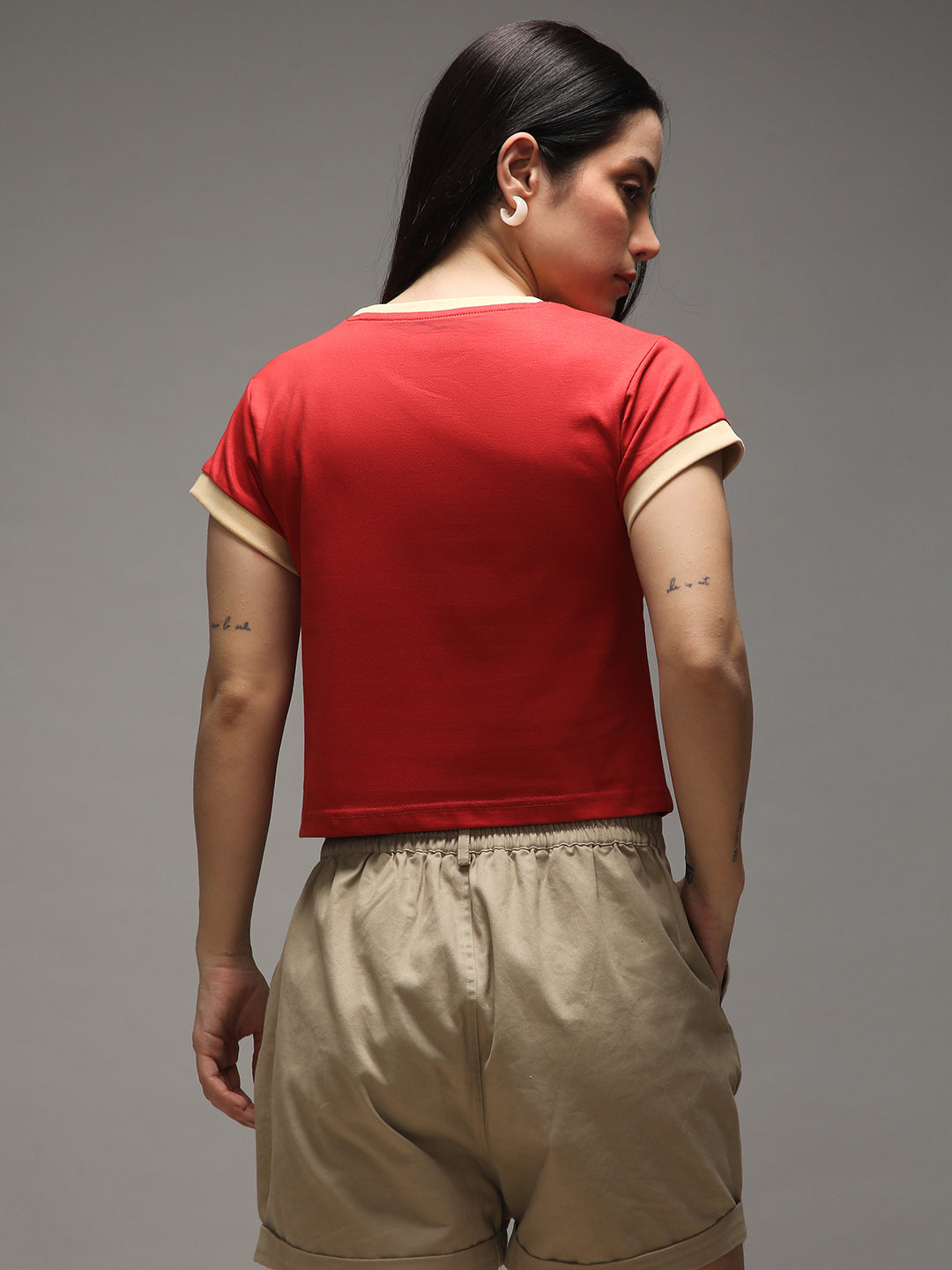 Womens Half Sleeve Round Neck Printed Regular Fit Tshirts