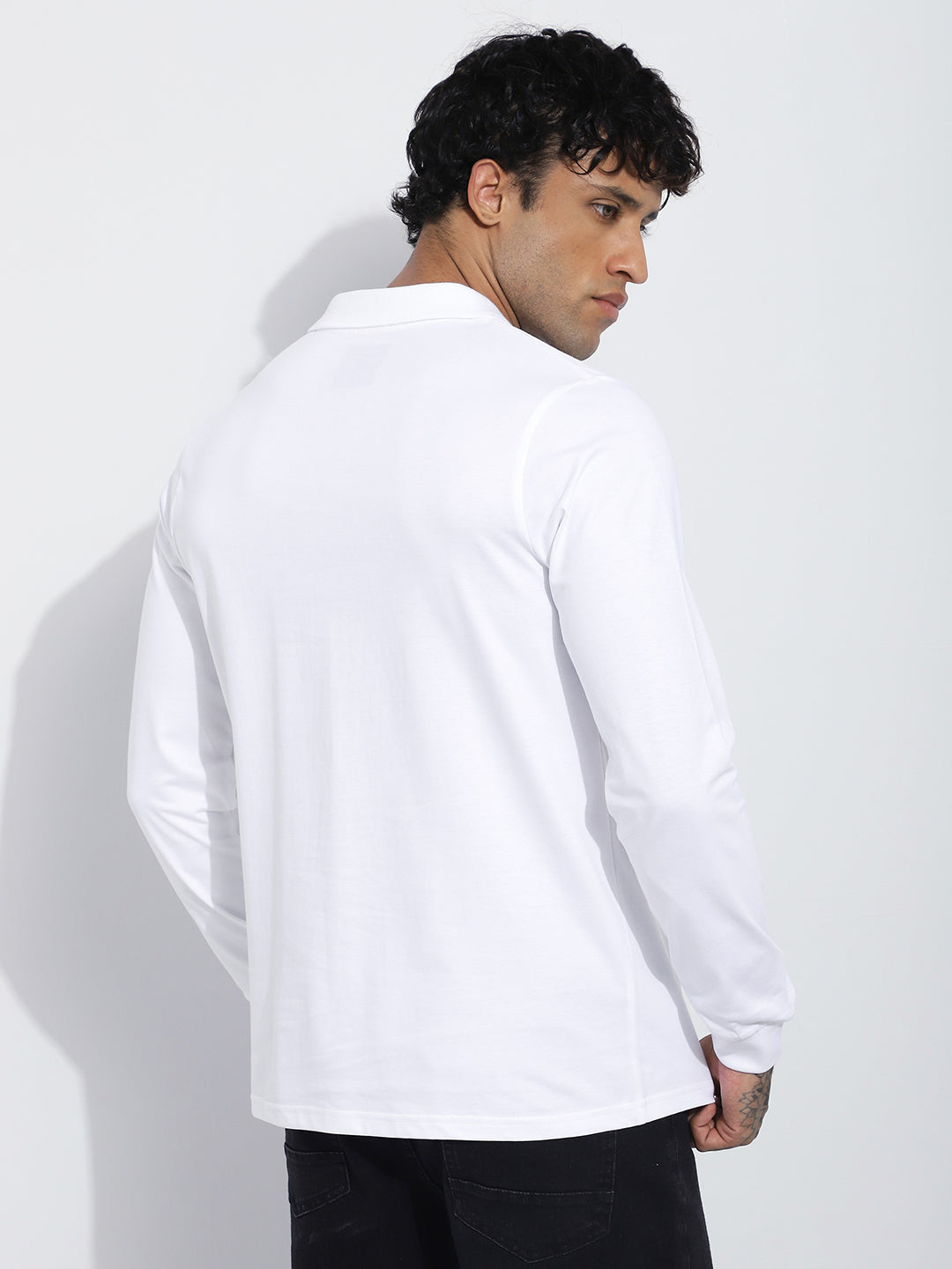Mens Full Sleeve V-Neck Solid Regular Fit Tshirts