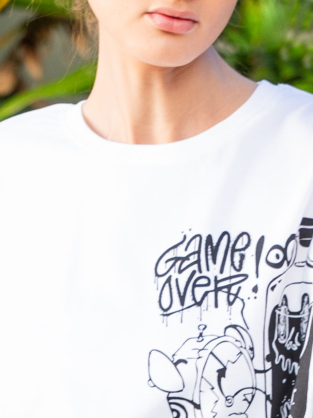 Womens Half Sleeve Drop Shoulder Printed Oversized Fit T-Shirts