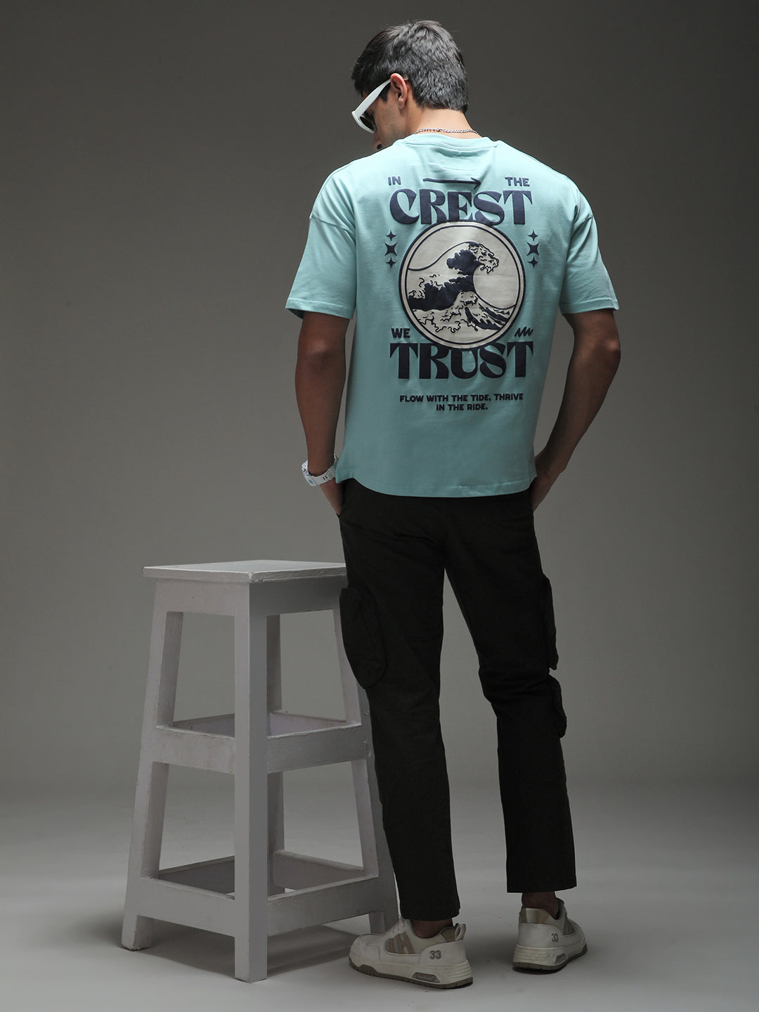 Mens Half Sleeve Drop Shoulder Printed Oversized Fit T-Shirts