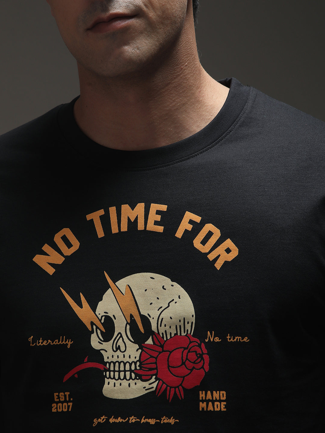 Mens Half Sleeve Round Neck Printed Oversized Fit Tshirts
