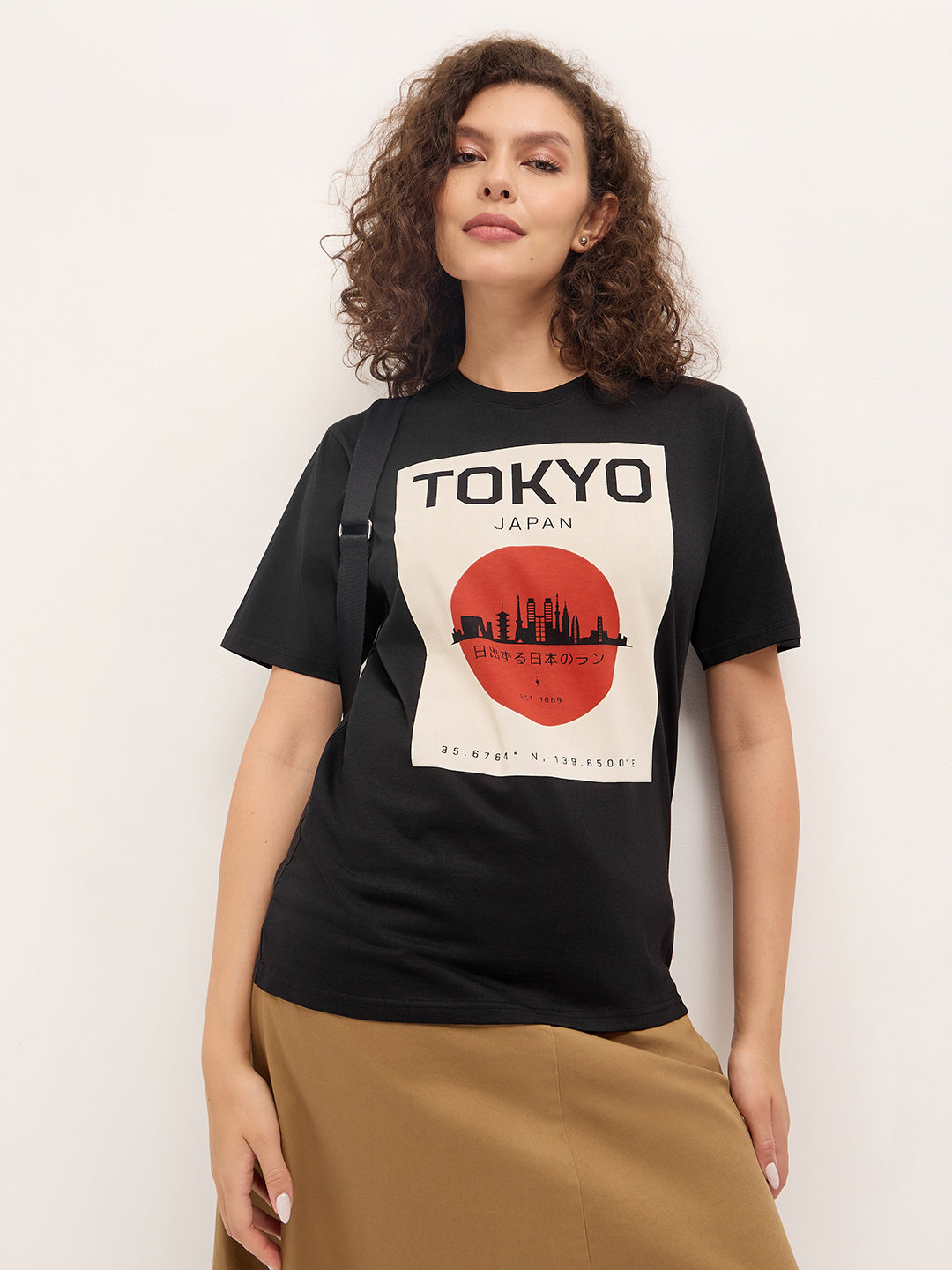 Womens Half Sleeve Round Neck Printed Oversized Fit Tshirts