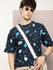 Mens Half Sleeve Round Neck All-Over Printed Oversized Fit Tshirts