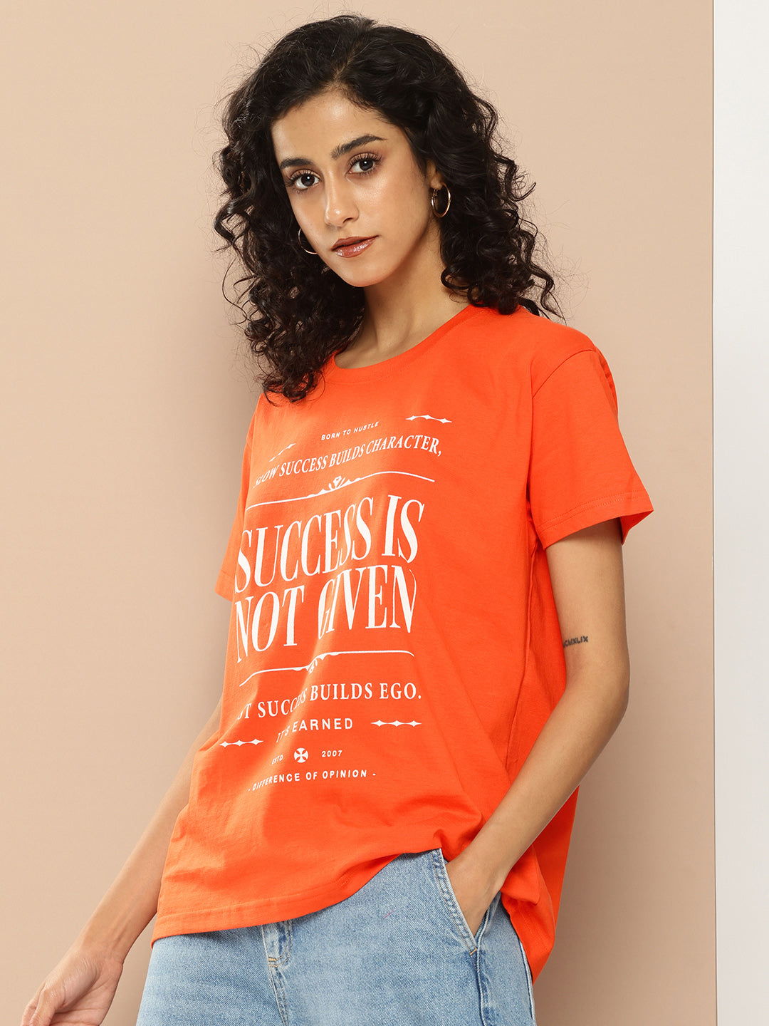 Womens Half Sleeve Round Neck Printed Boxy Fit Tshirts