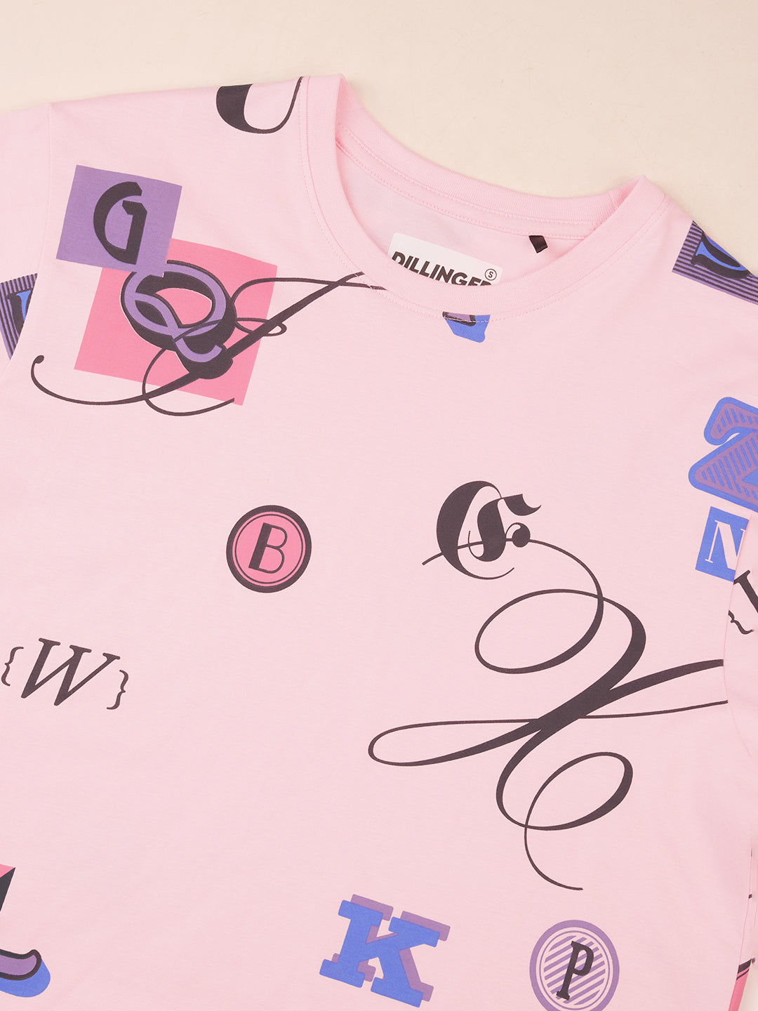Womens All Over Printed Oversized Fit Cotton T-Shirt