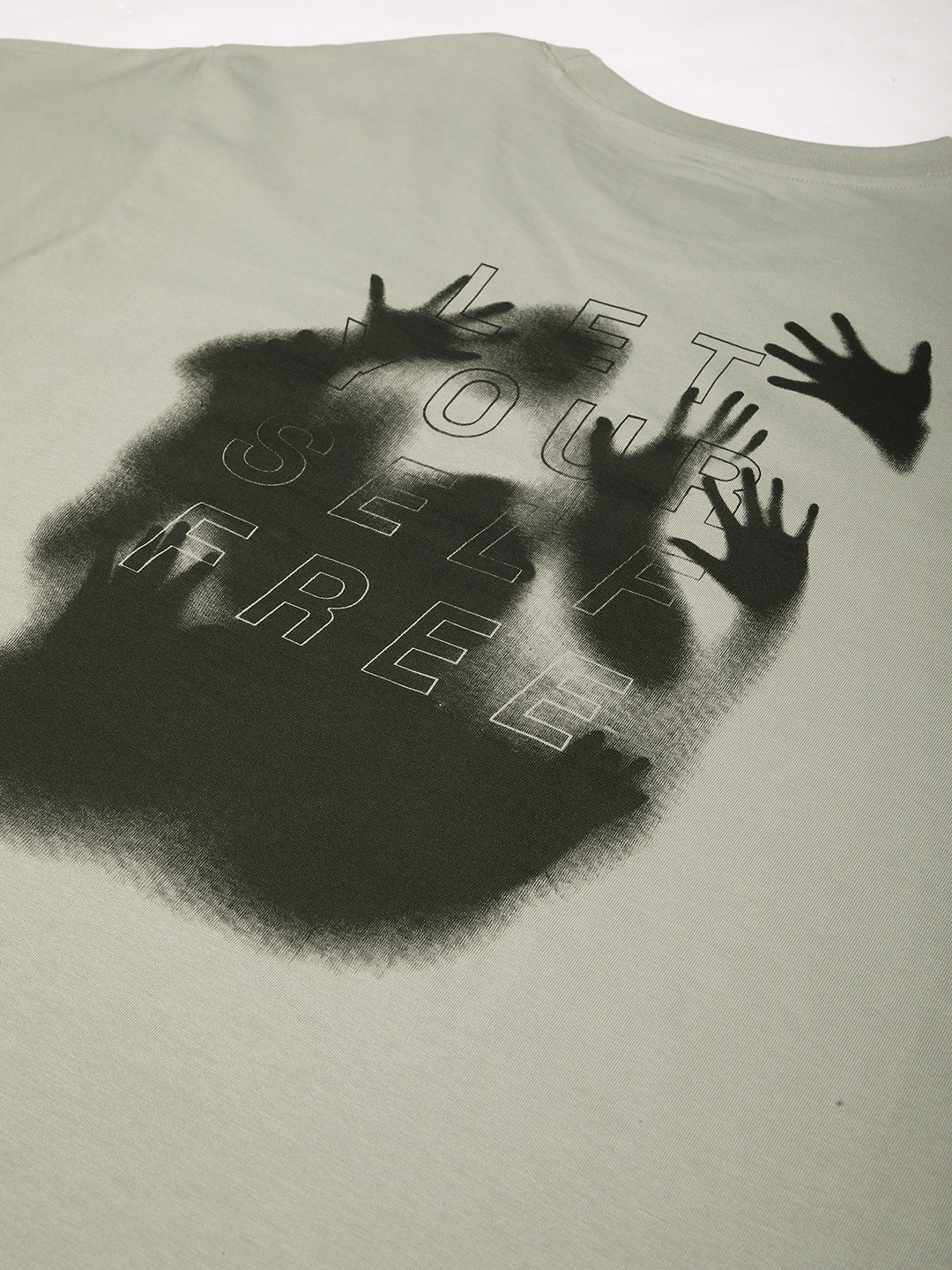 Mens Half Sleeve Round Neck Back Printed Oversized Fit Tshirts
