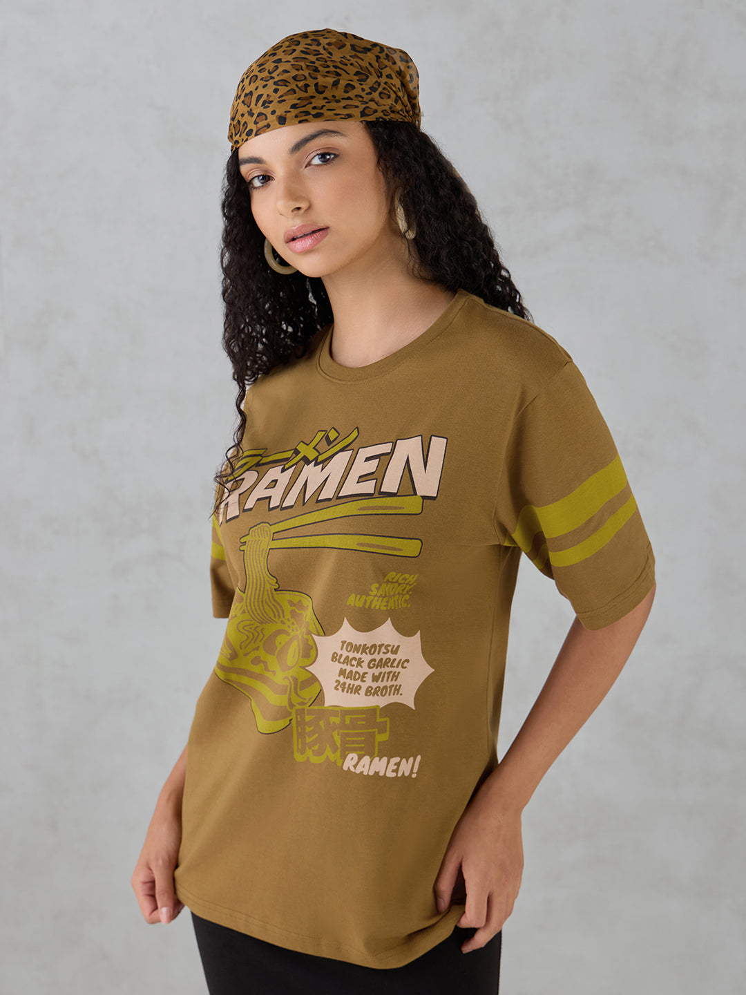 Womens Half Sleeve Printed Oversized Fit Tshirt