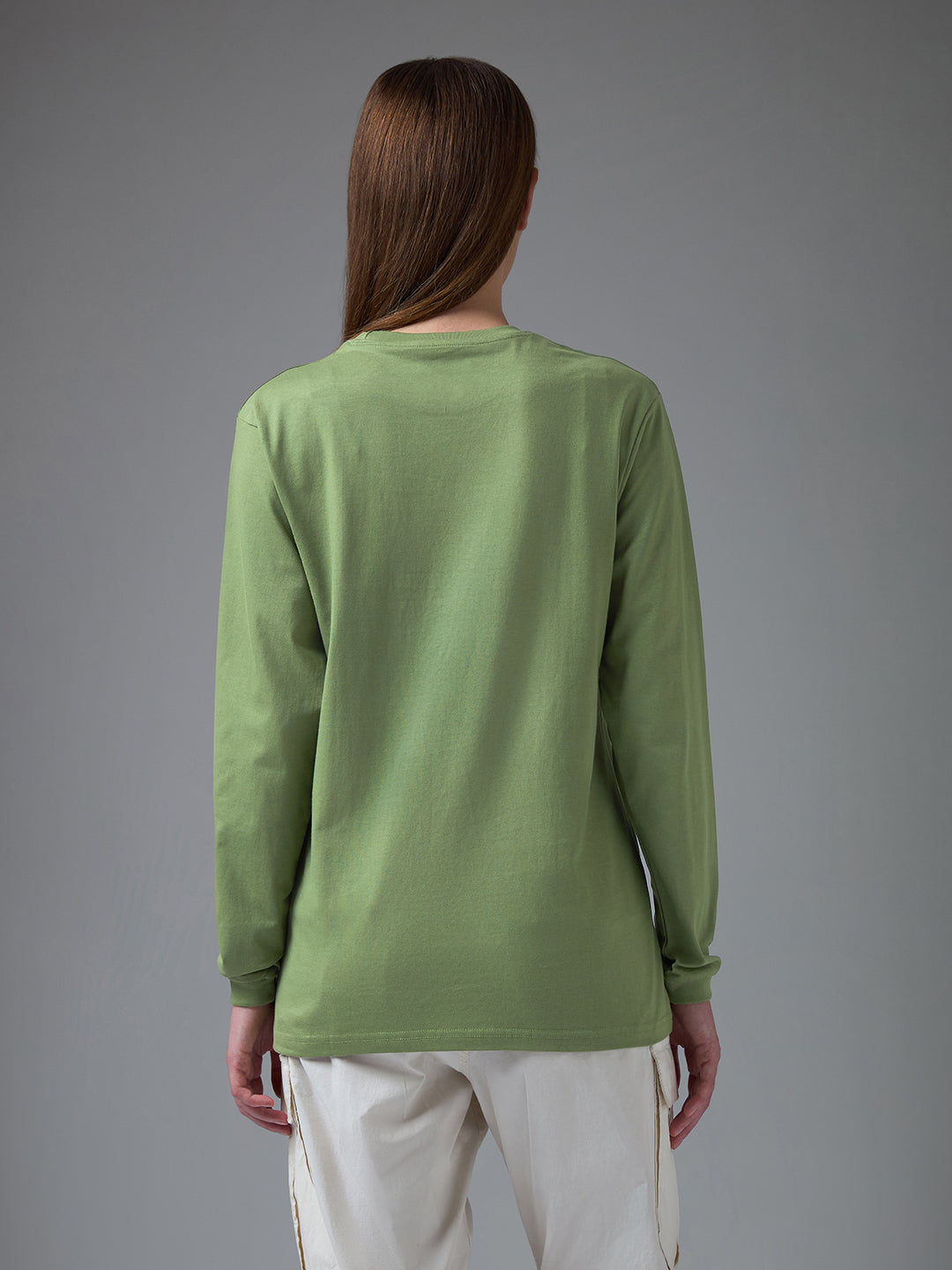 Womens Embroidery Round Neck Oversized Fit Tshirt