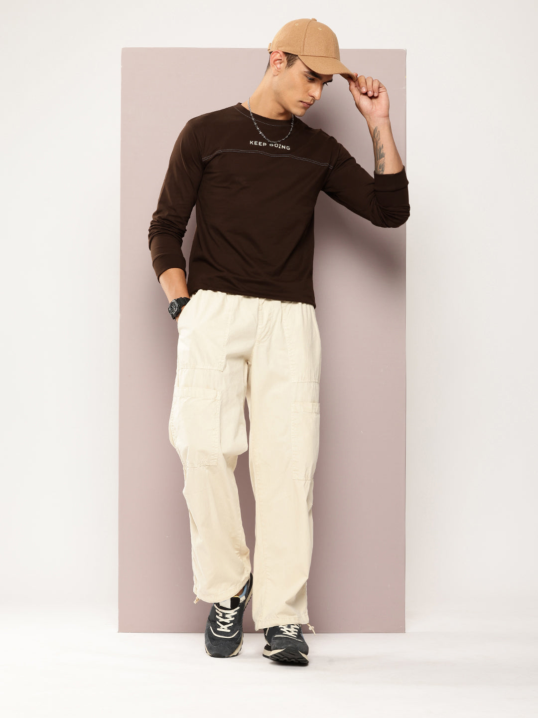 Mens Full Sleeve Round Neck Printed Regular Fit Tshirts