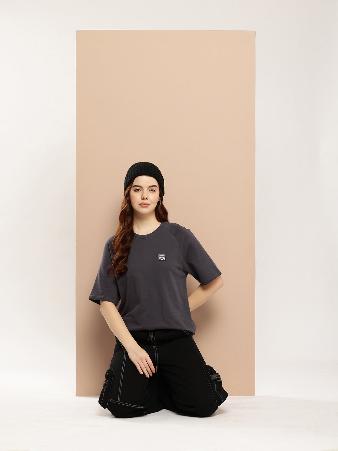 Womens Half Sleeve Round Neck Solid Oversized Fit Tshirts
