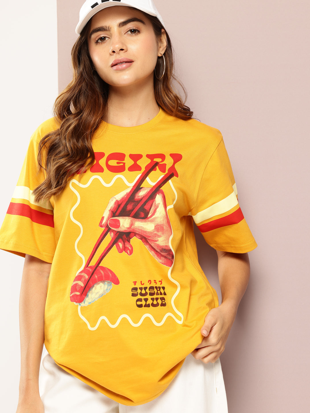 Womens Short Sleeve Printed Oversized Fit Tshirt