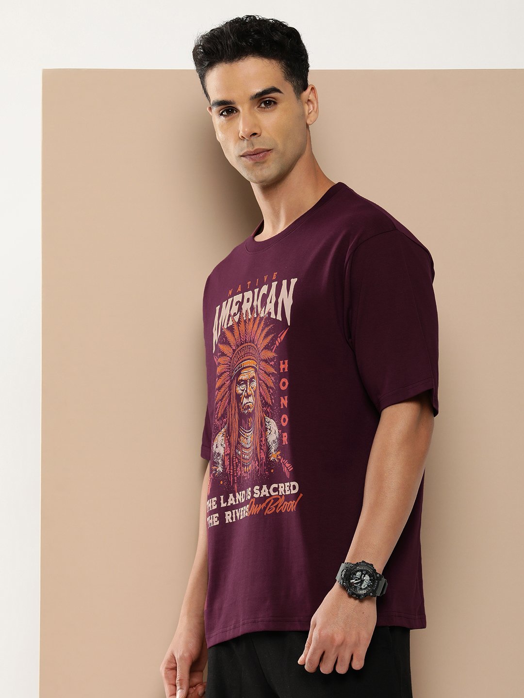 Mens Half Sleeve Round Neck Oversized Fit T-Shirts