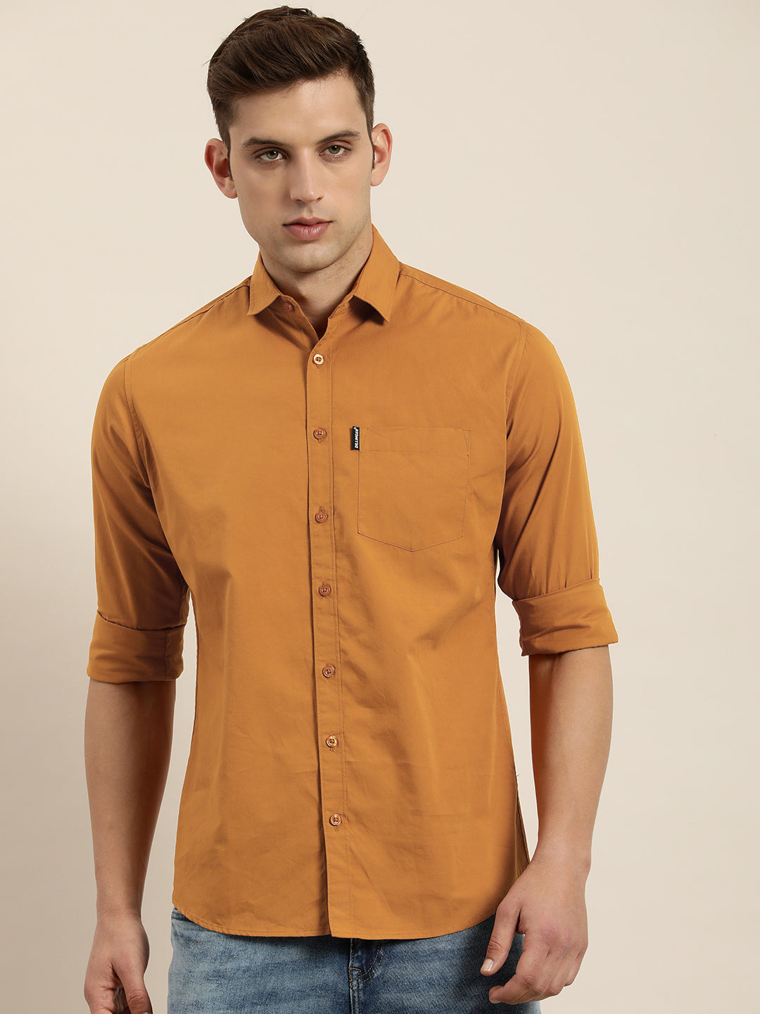 Mens Plain Full Sleeve Shirt With Pocket