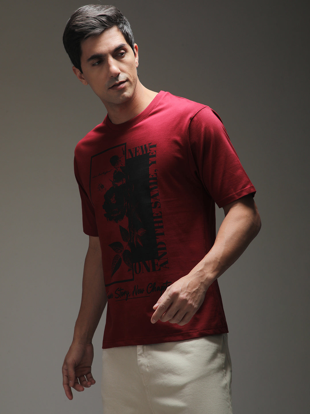 Mens Half Sleeve Round Neck Printed Oversized Fit Tshirts