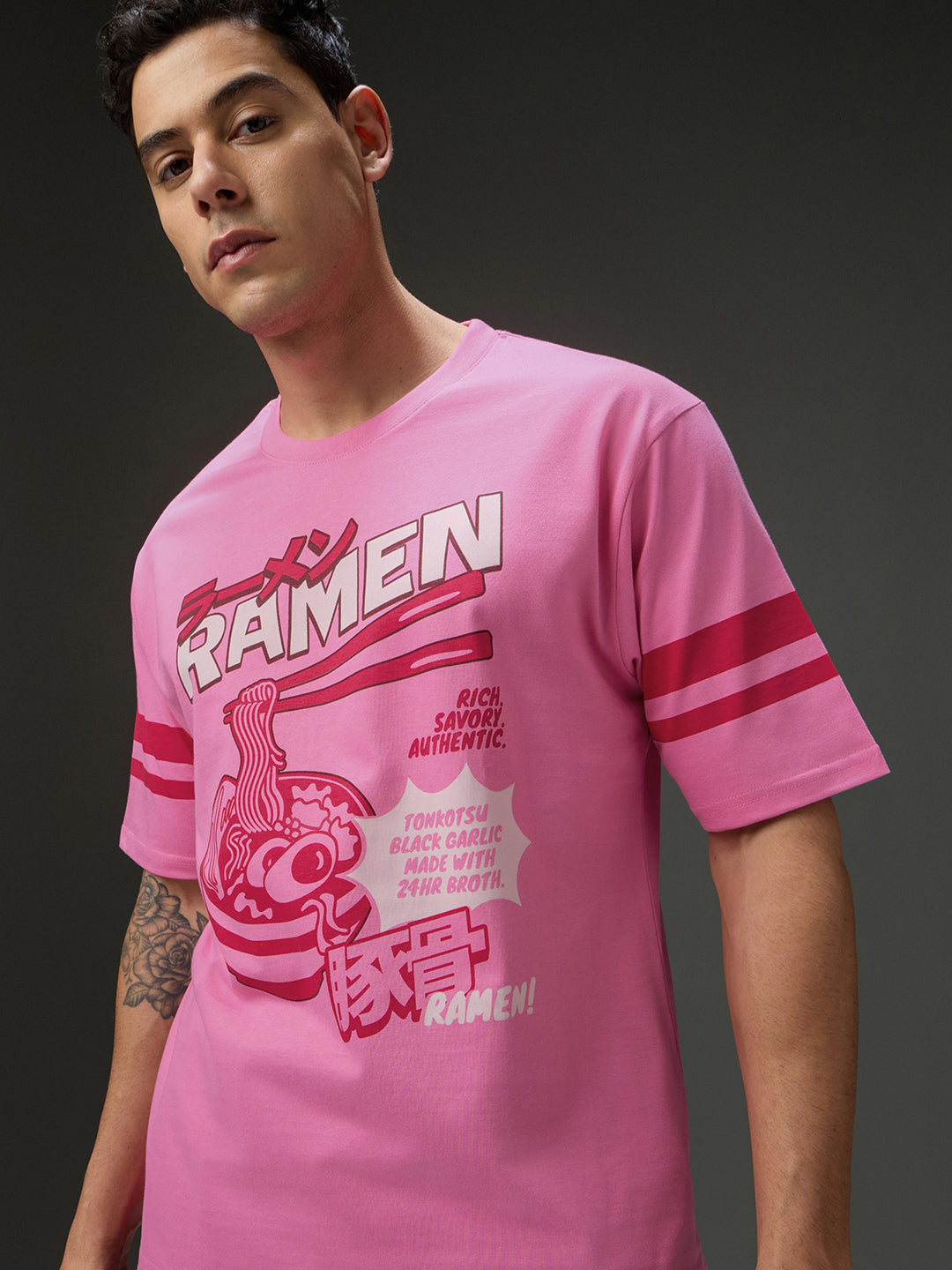 Mens Round Neck Half Sleeve Printed Oversized Fit Tshirt