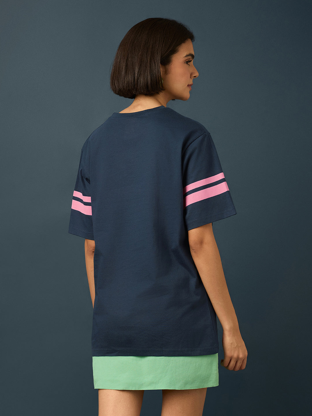 Womens Short Sleeve Printed Oversized Fit Tshirt 