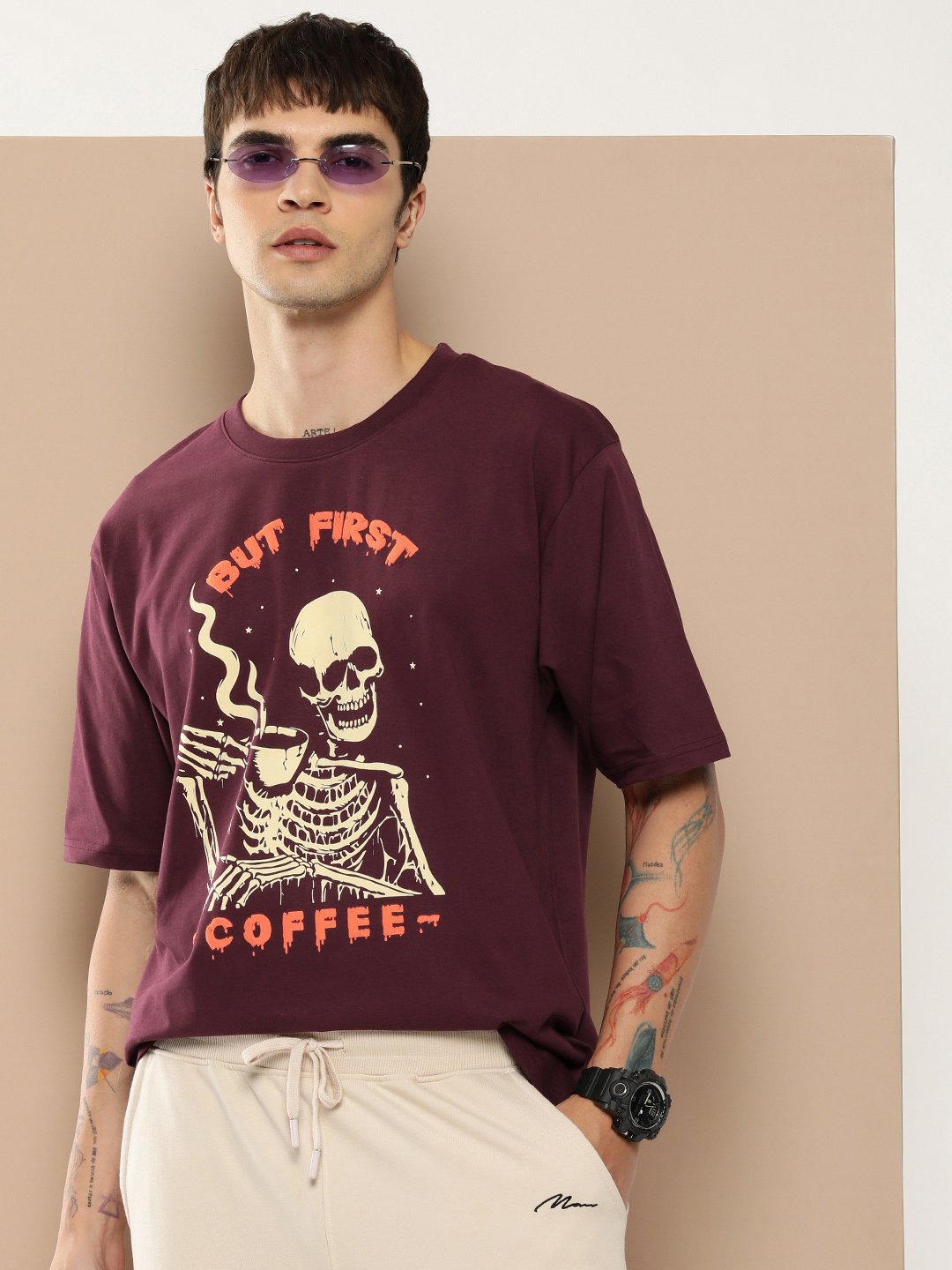 Mens Half Sleeve Round Neck Oversized Fit T-Shirts