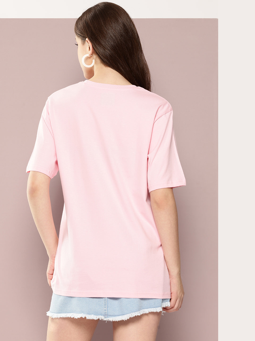 Womens Half Sleeve Round Neck Printed Oversized Fit Tshirts