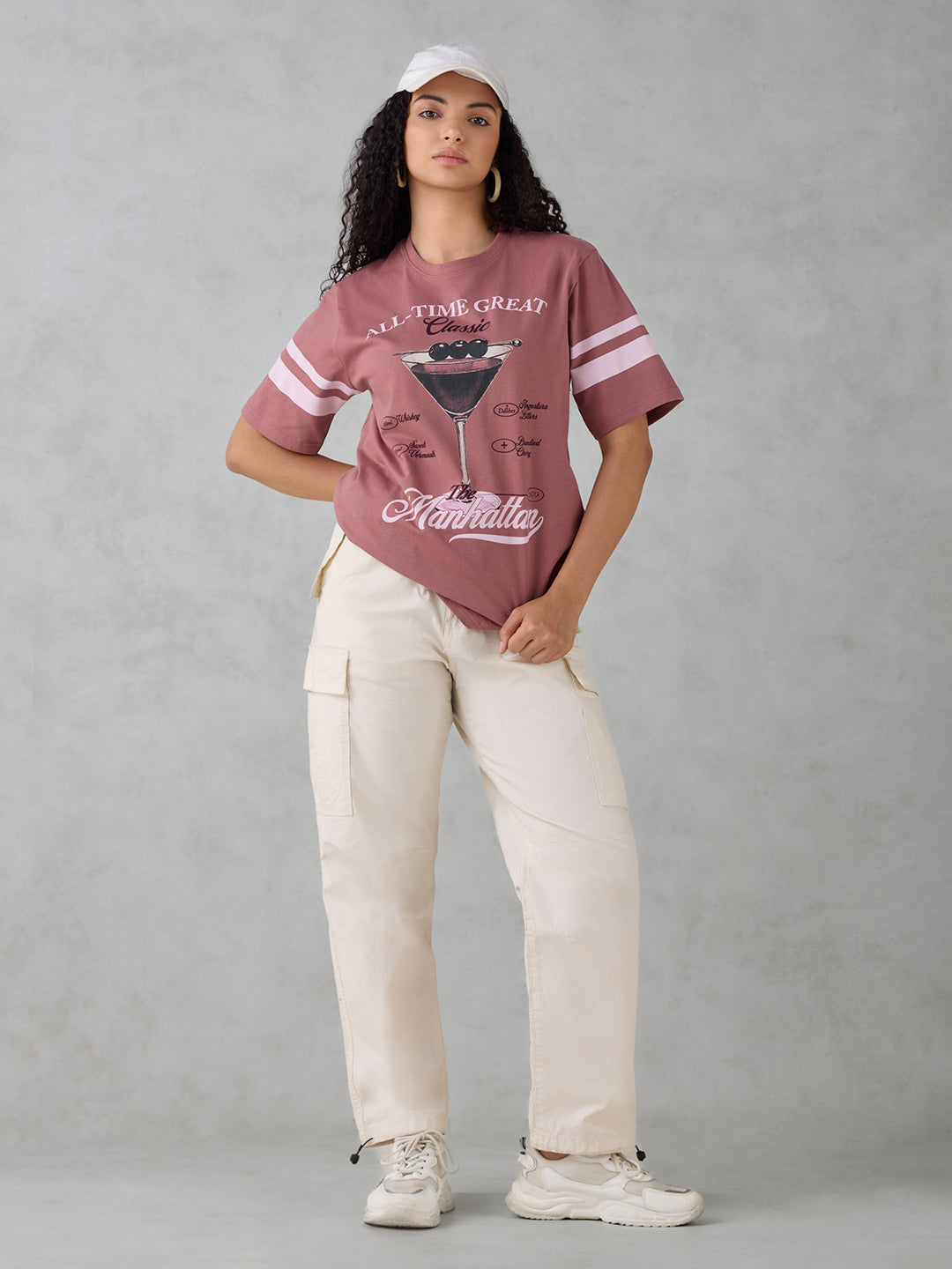 Womens Half Sleeve Printed Oversized Fit Tshirt