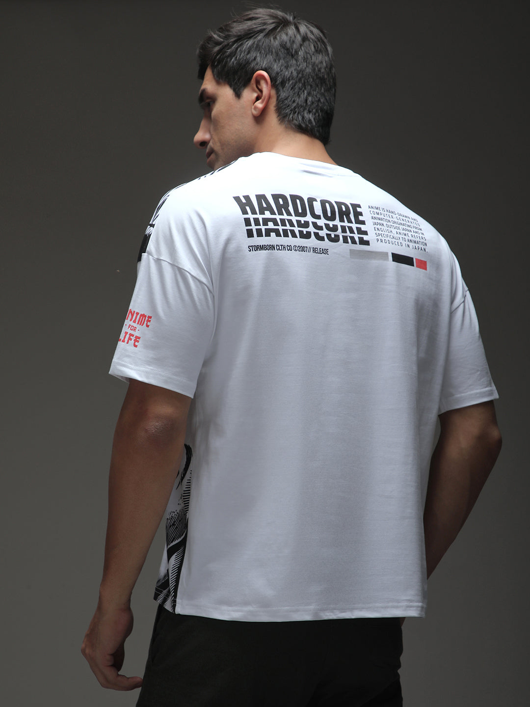 Mens Half Sleeve Drop Shoulder Printed Oversized Fit T-Shirts