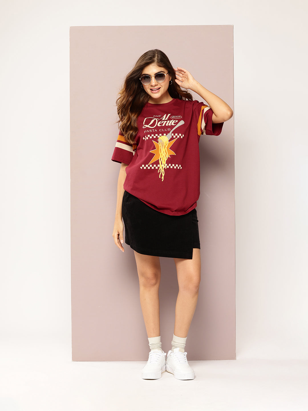 Womens Short Sleeve Printed Oversized Fit Tshirt