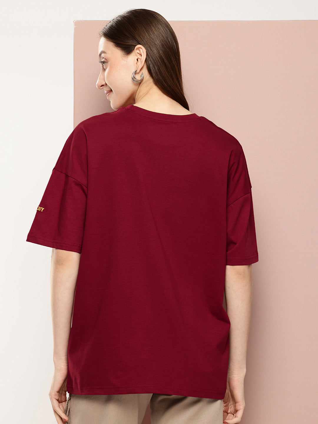 Womens Half Sleeve Drop Shoulder Printed Oversized Fit T-Shirts