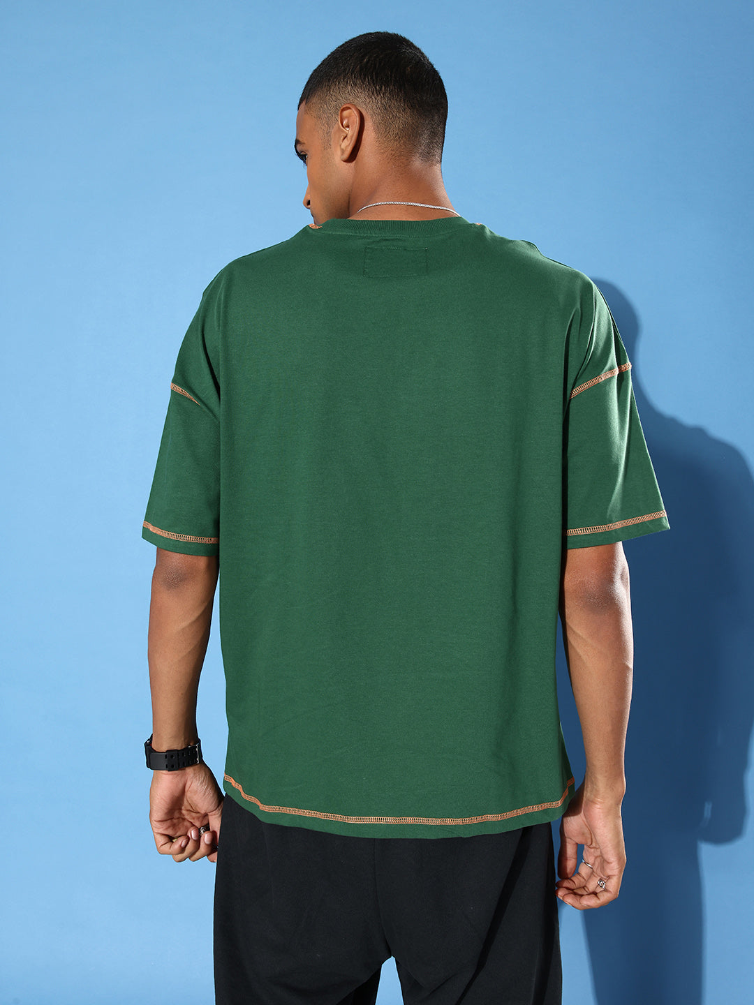 Mens Half Sleeve Drop Shoulder Plain Oversized Fit T-Shirts
