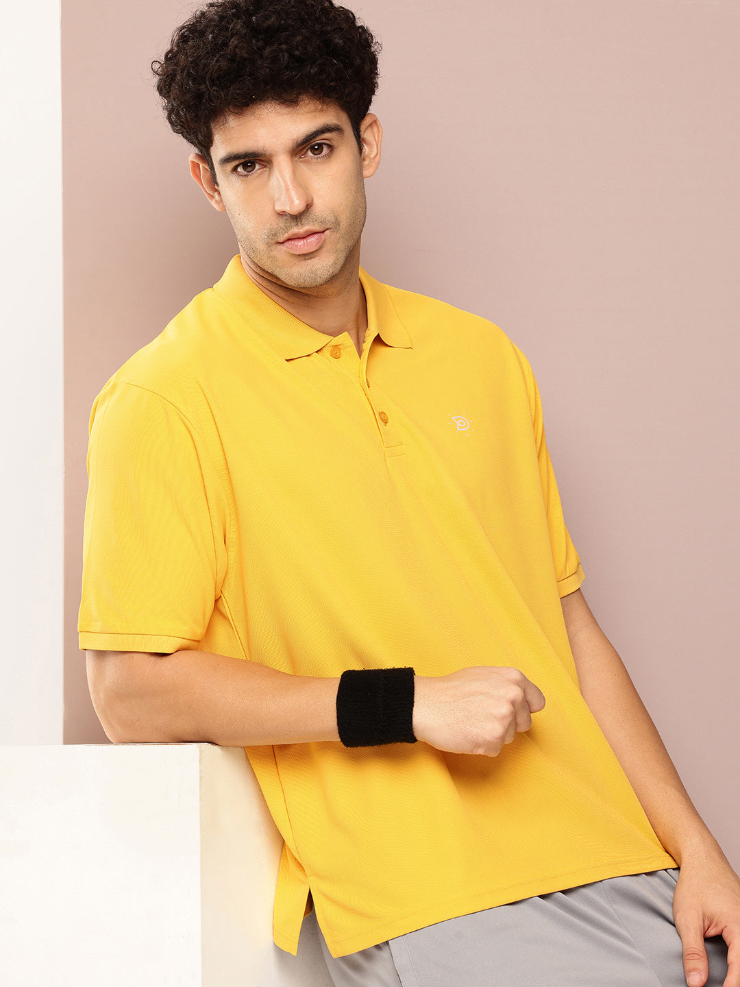 Mens Short Sleeve Polo Neck Oversized Polyster Tshirt