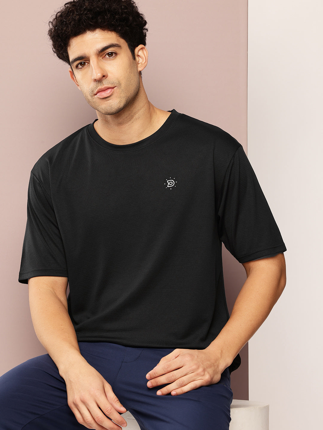 Mens Short Sleeve Round Neck Oversized Polyster Tshirt